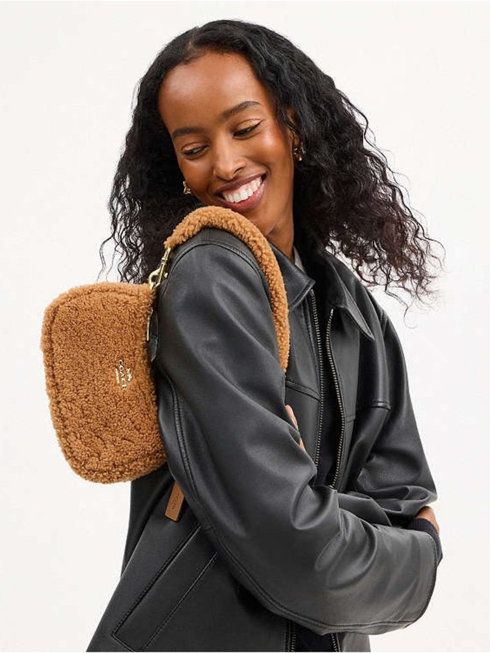 Coach Teri Mini Crossbody Bag In Shearling NWT - Picture 10 of 14